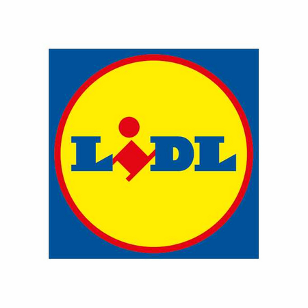 Man sieht das Logo der Firma Lidl